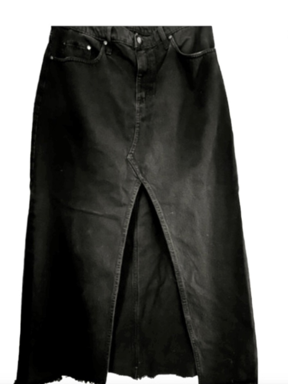 Nobody Denim Black Maxi Skirt with Front Slit